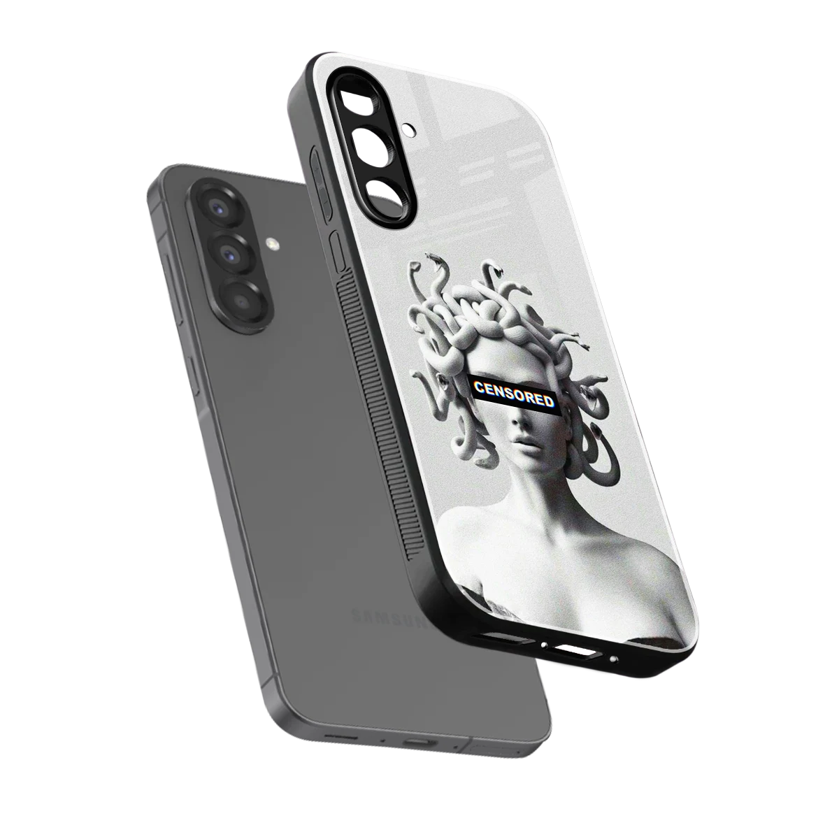 Censored sleek samsung galaxy a17 5g cover with tempered glass back and TPU edges