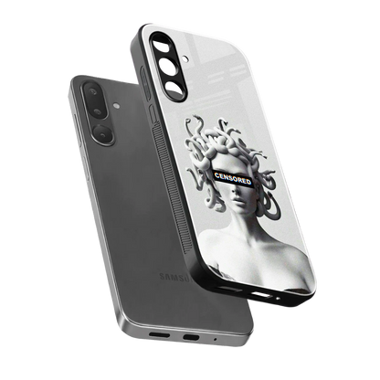Censored sleek samsung galaxy m56 5g cover with tempered glass back and TPU edges