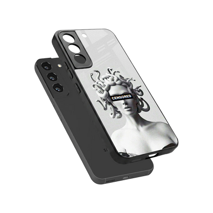 Censored sleek samsung galaxy s22 cover with tempered glass back and TPU edges