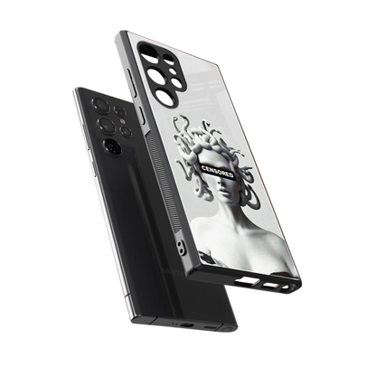 Censored sleek samsung galaxy s24 ultra cover with tempered glass back and TPU edges