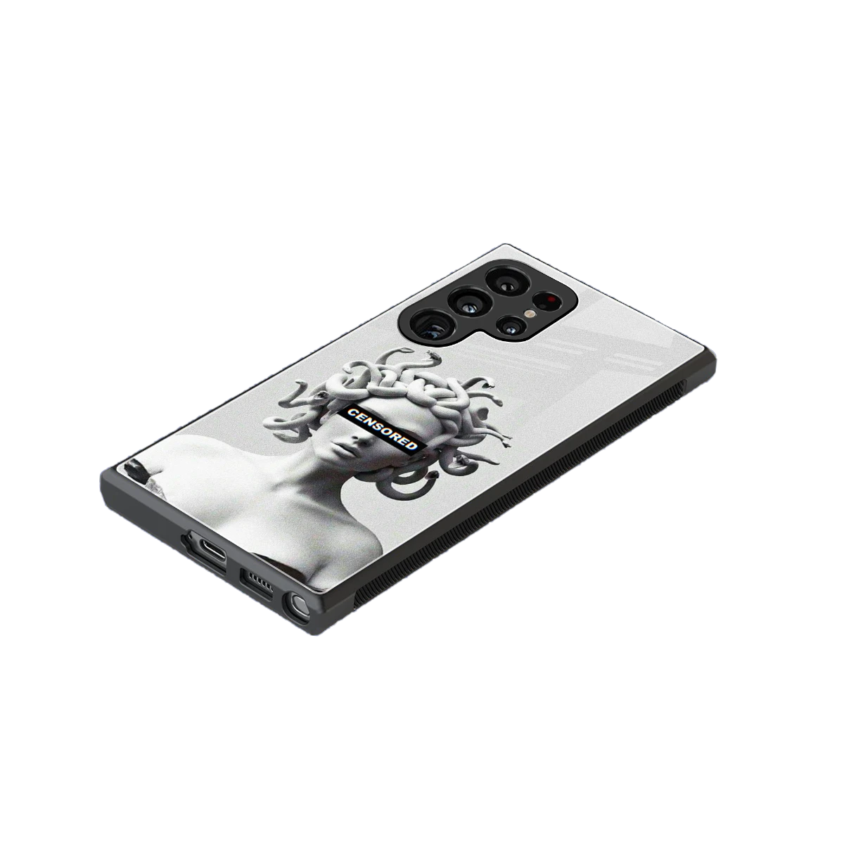 Censored stylish phone case for samsung galaxy s23 ultra | glossy glass and slim fit