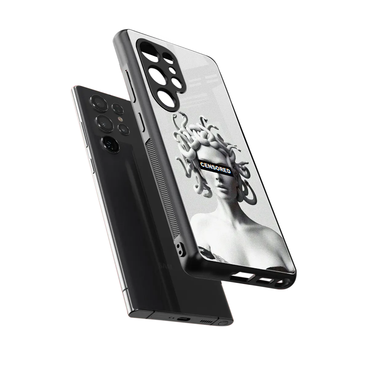 Censored sleek samsung galaxy s25 ultra cover with tempered glass back and TPU edges