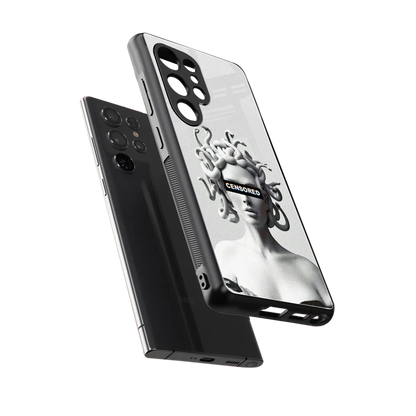 Censored sleek samsung galaxy s25 ultra cover with tempered glass back and TPU edges
