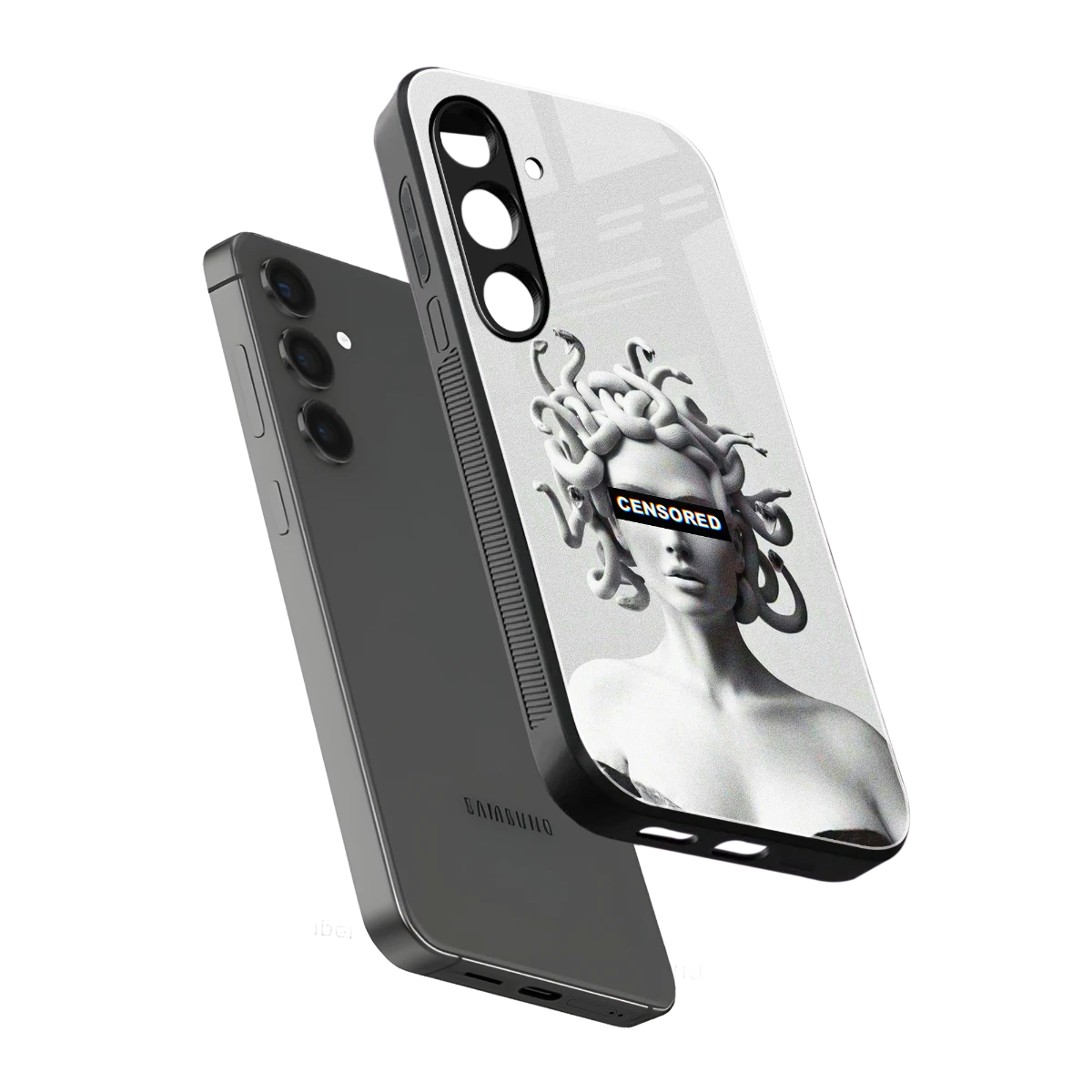 Censored sleek samsung galaxy s25 cover with tempered glass back and TPU edges