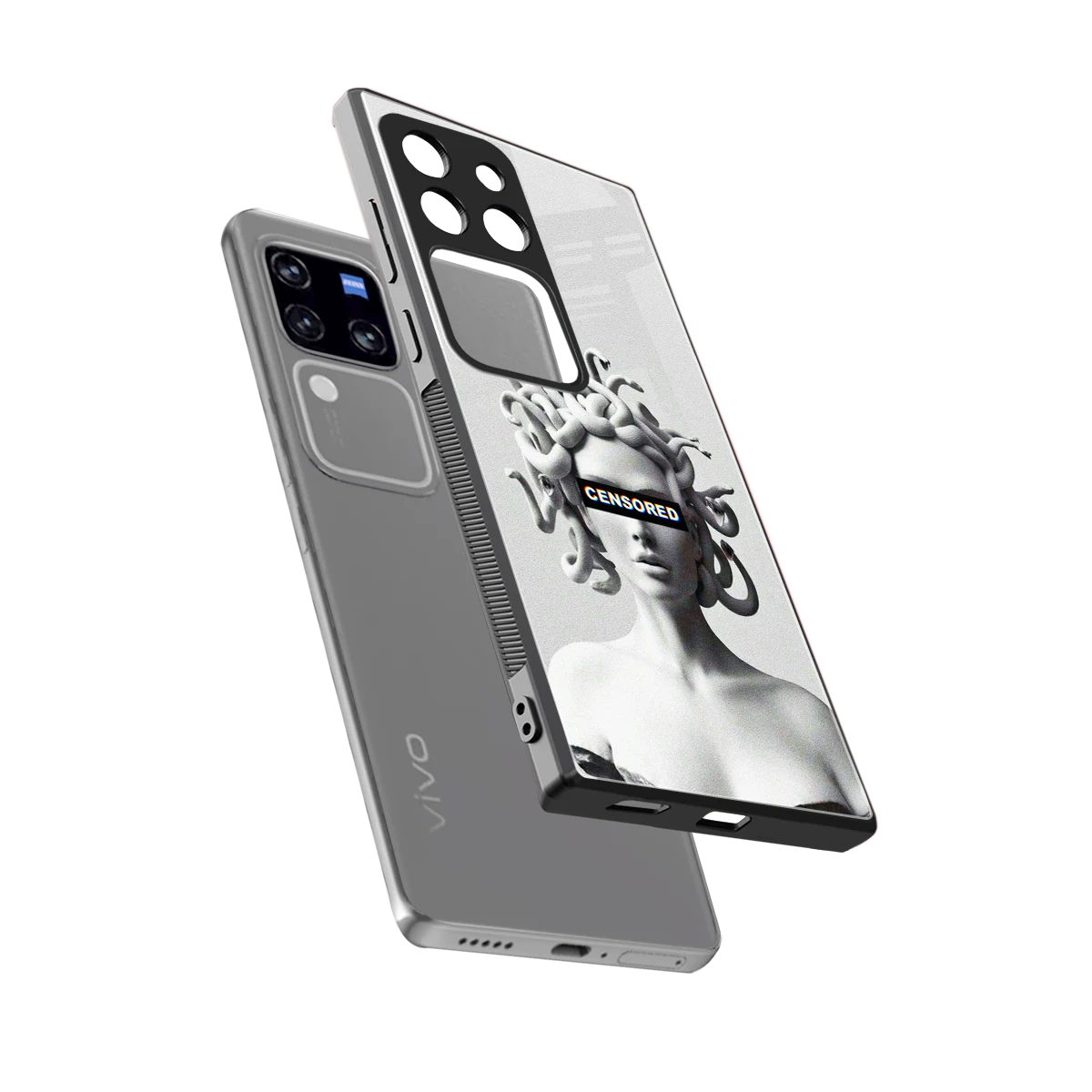 Censored sleekvivo v30 pro cover with tempered glass back and TPU edges