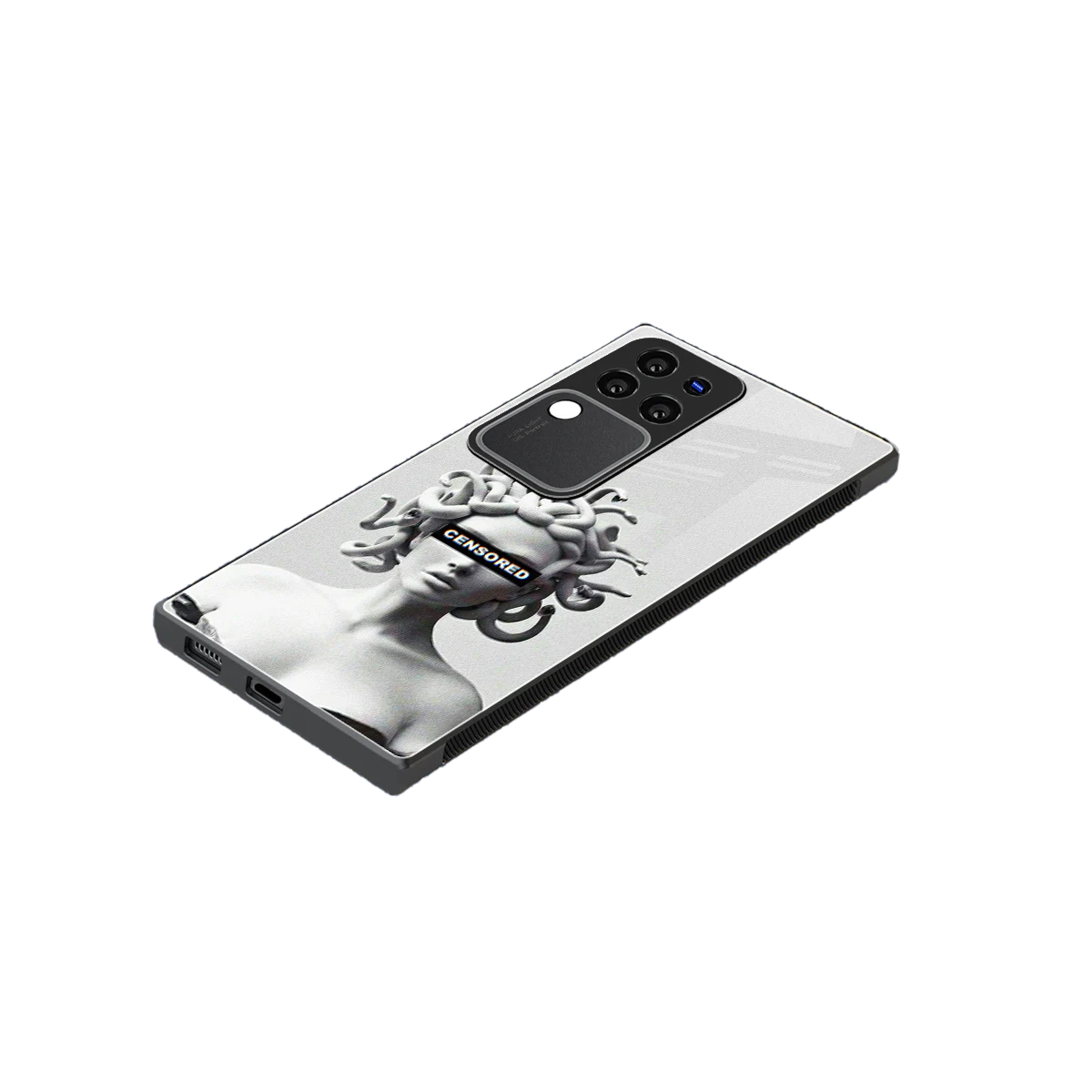 Censored stylish phone case forvivo v30 pro | glossy glass and slim fit