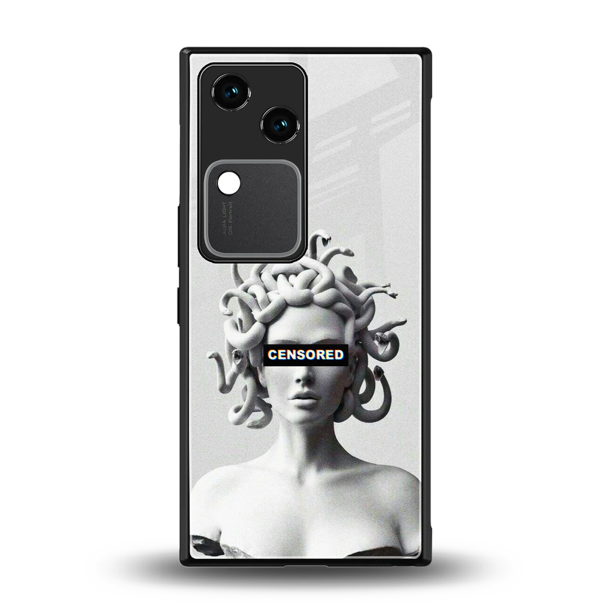 Censored back phone cover | glass case for vivo v30