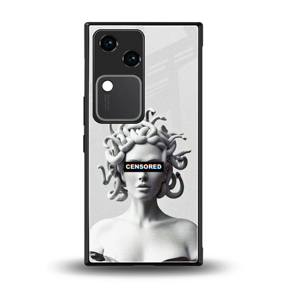 Censored back phone cover | glass case for vivo v30