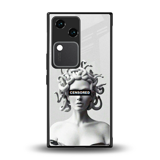 Censored back phone cover | glass case for vivo v30