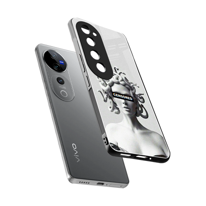 Censored sleek vivo v40 pro cover with tempered glass back and TPU edges