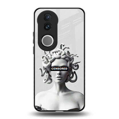 Censored back phone cover | glass case for vivo v50