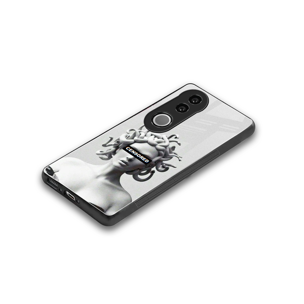 Censored stylish phone case for vivo v50 | glossy glass and slim fit