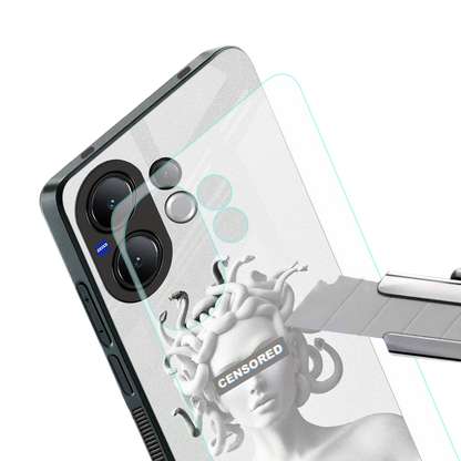 Censored stylish phone case for vivo v60 | glossy glass and slim fit