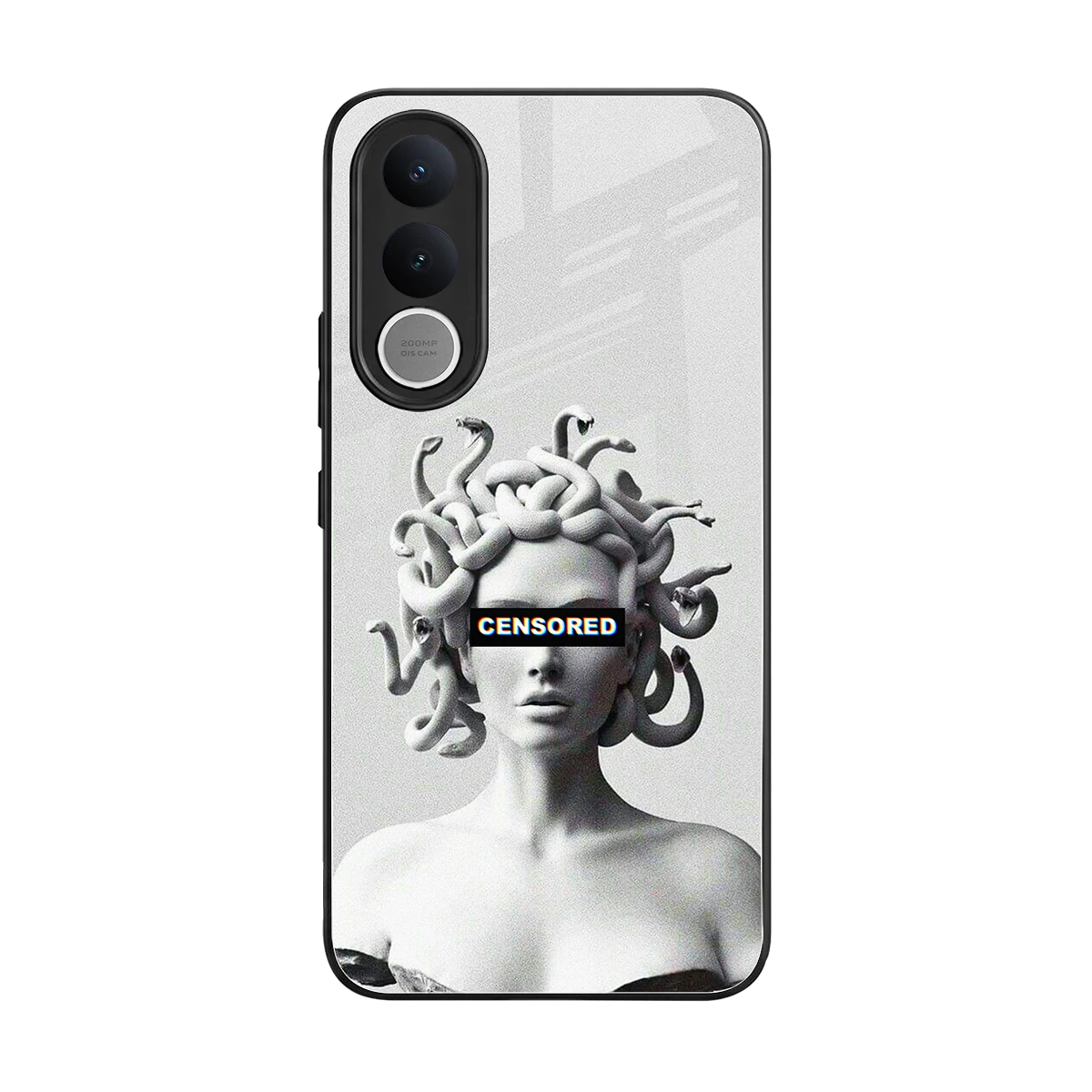 Censored back phone cover | glass case for vivo v70 fe