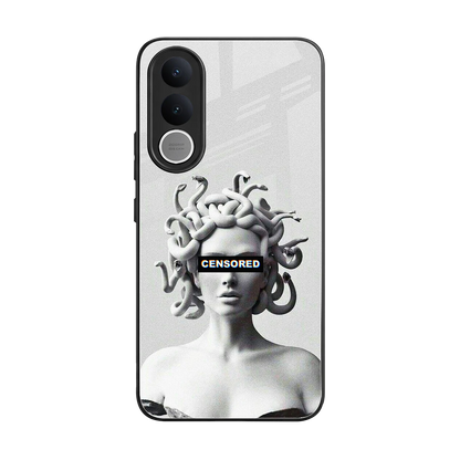 Censored back phone cover | glass case for vivo v70 fe