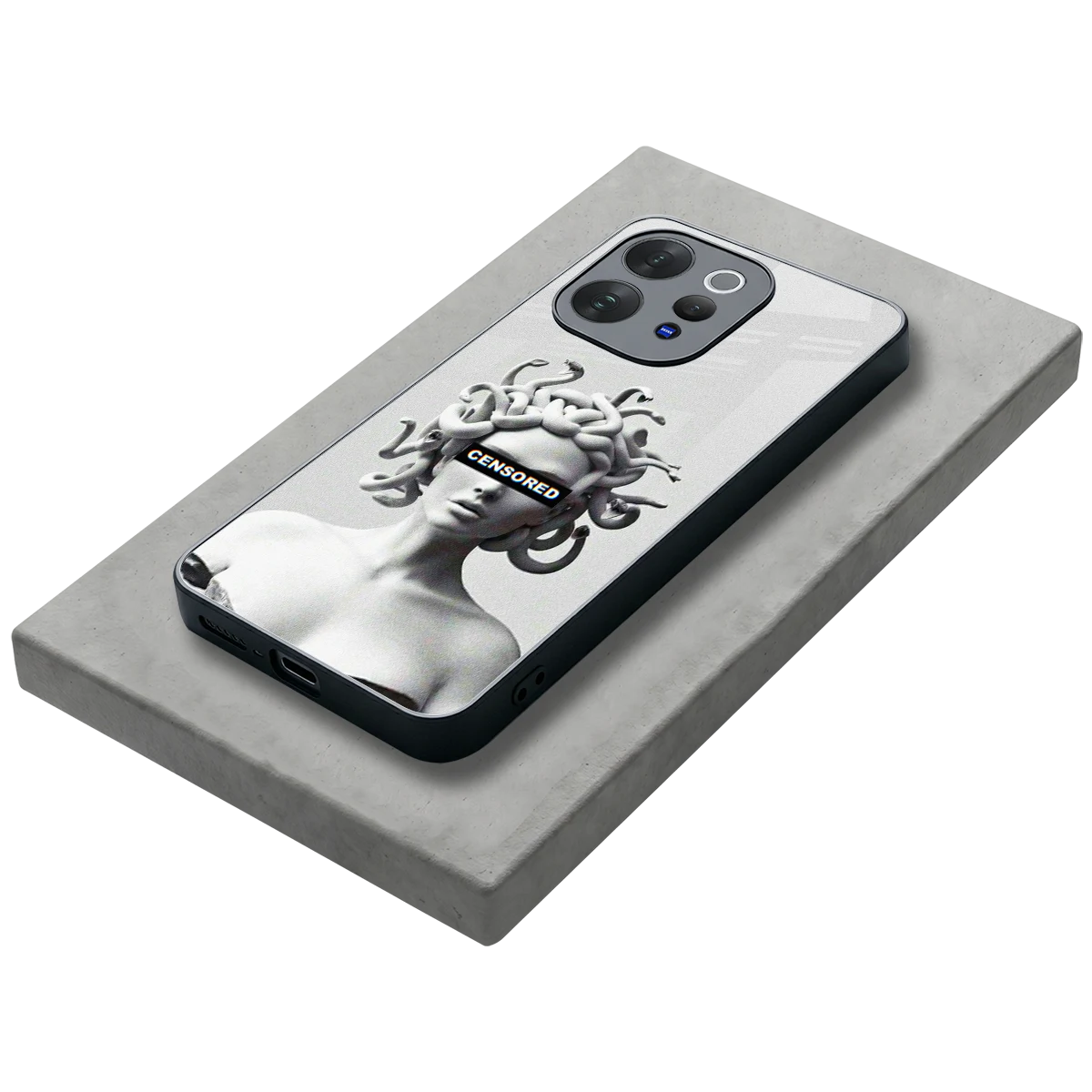 Censored stylish phone case for vivo v70 | glossy glass and slim fit