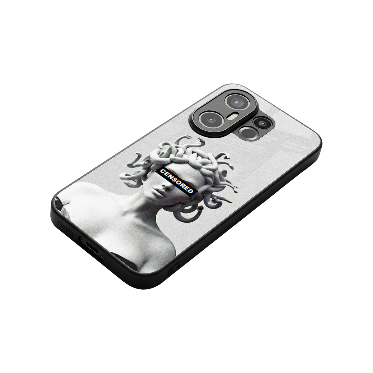 Censored stylish phone case for vivo x200 fe | glossy glass and slim fit