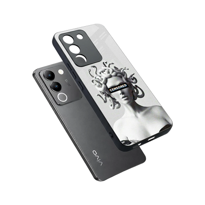 Censored sleek vivo y200 5g cover with tempered glass back and TPU edges