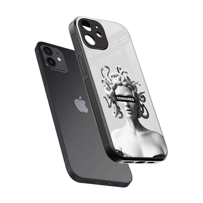 Censored sleek iphone 11 cover with tempered glass back and TPU edges