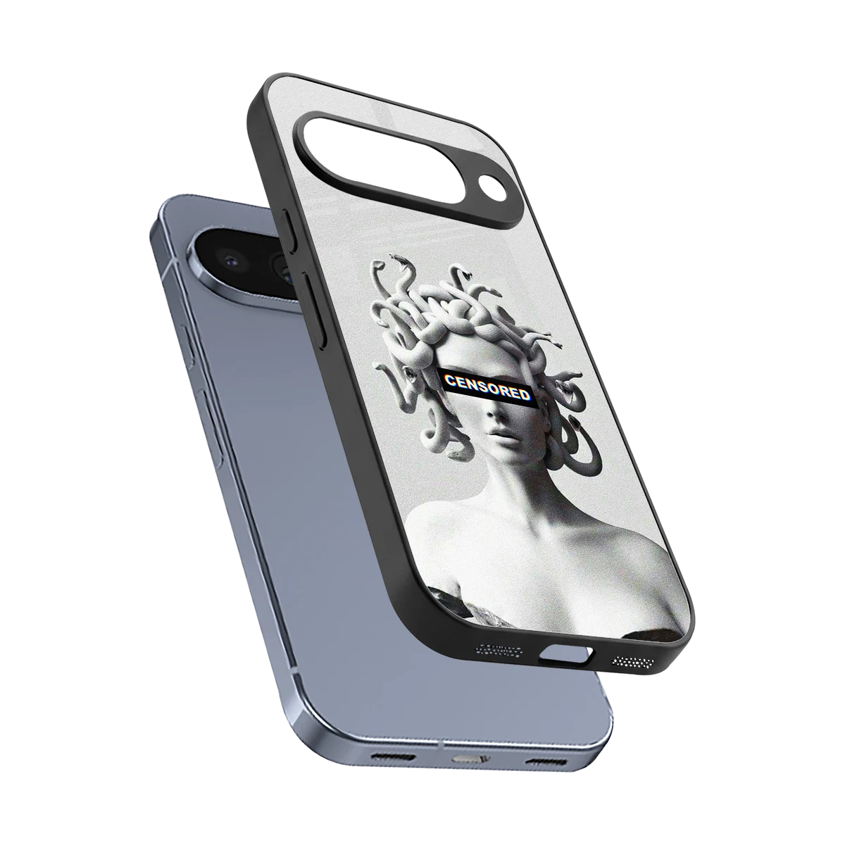 Censored sleek google pixel 10 cover with tempered glass back and TPU edges