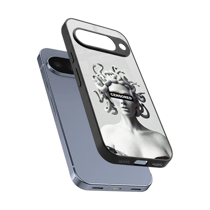 Censored sleek google pixel 10 cover with tempered glass back and TPU edges