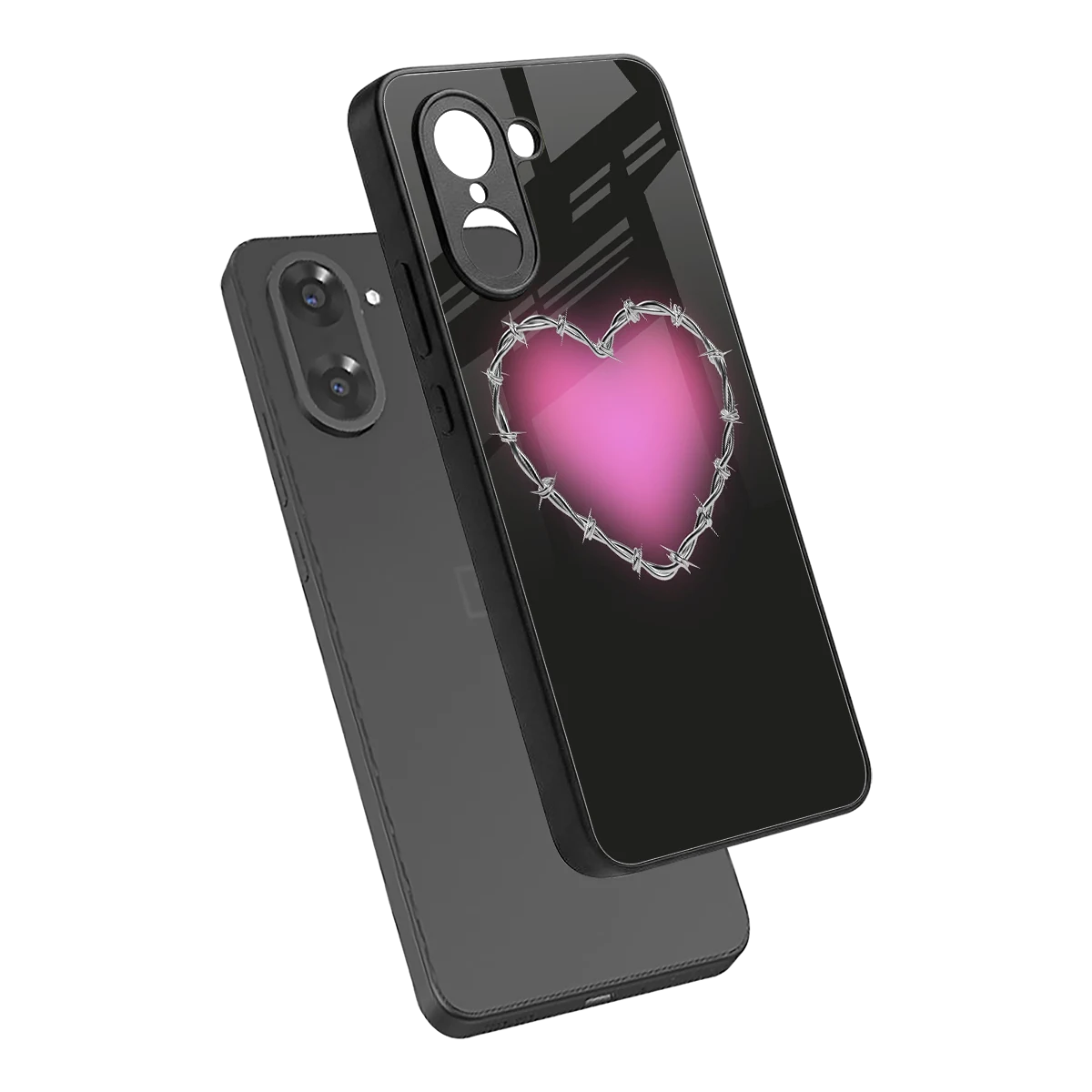 Chained Heart sleek oneplus nord ce5 5g cover with tempered glass back and TPU edges