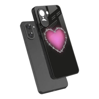 Chained Heart sleek oneplus nord ce5 5g cover with tempered glass back and TPU edges