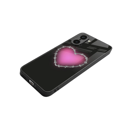 Chained Heart stylish phone case for oneplus nord ce5 5g | glossy glass and slim fit