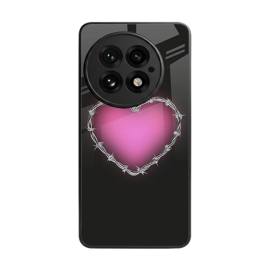 Chained Heart back phone cover | glass case for oneplus 13