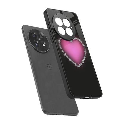 Chained Heart sleek oneplus 13 cover with tempered glass back and TPU edges