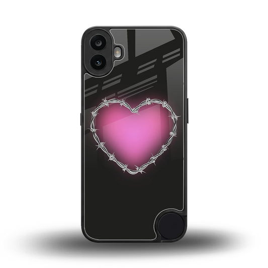 Chained Heart back phone cover | glass case for cmf nothing phone 1