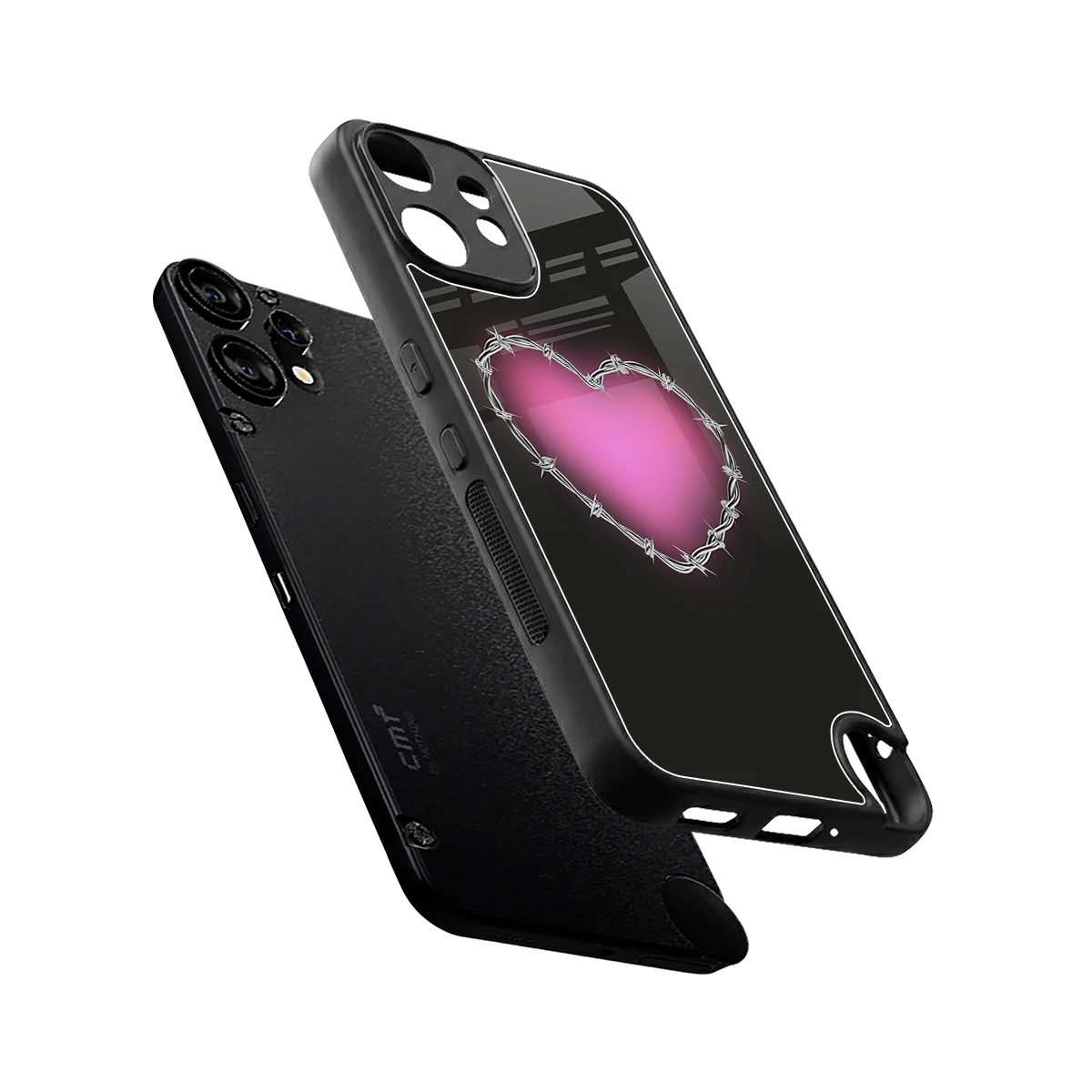 Chained Heart sleek cmf nothing phone 2 pro cover with tempered glass back and TPU edges