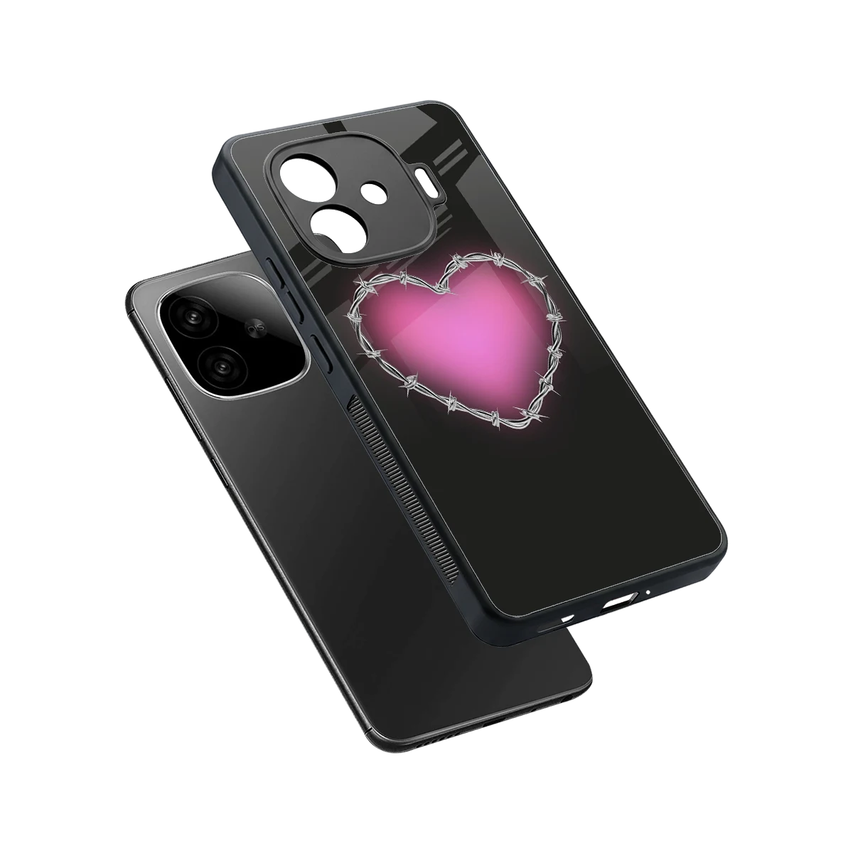 Chained Heart sleek iqoo neo 10r 5g cover with tempered glass back and TPU edges