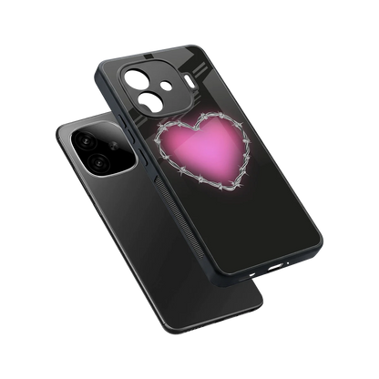 Chained Heart sleek iqoo neo 10r 5g cover with tempered glass back and TPU edges