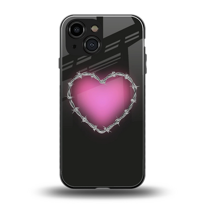Chained Heart back phone cover | glass case for iphone 13 mini