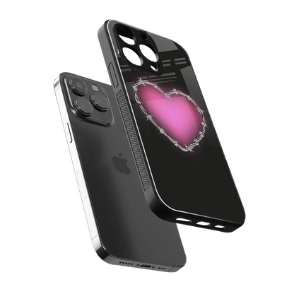 Chained Heart sleek iphone 13 pro cover with tempered glass back and TPU edges