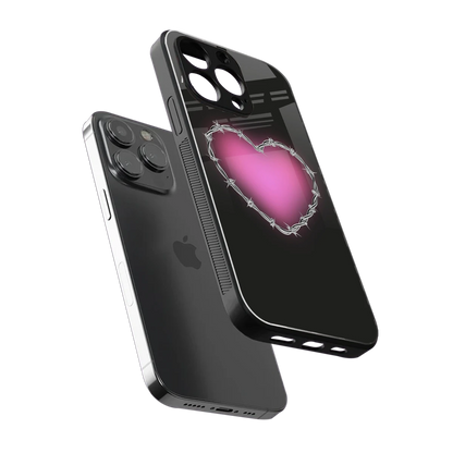 Chained Heart sleek iphone 15 pro max cover with tempered glass back and TPU edges