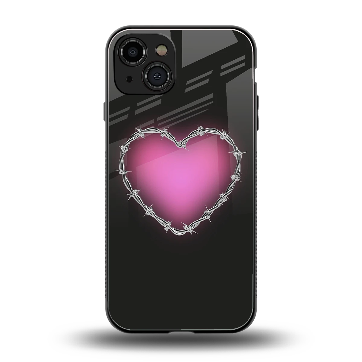 Chained Heart back phone cover | glass case for iphone 15