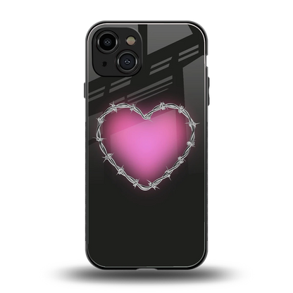 Chained Heart back phone cover | glass case for iphone 15