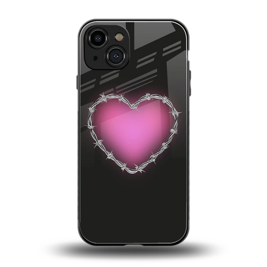 Chained Heart back phone cover | glass case for iphone 15