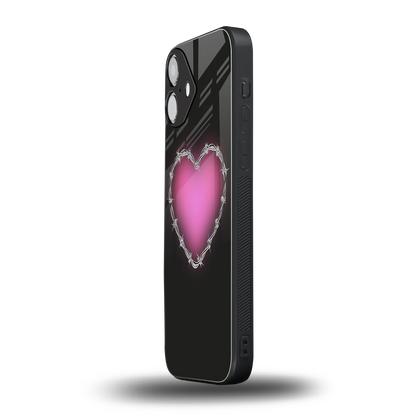 Chained Heart iphone 16 plus mobile cover | shockproof glass phone case