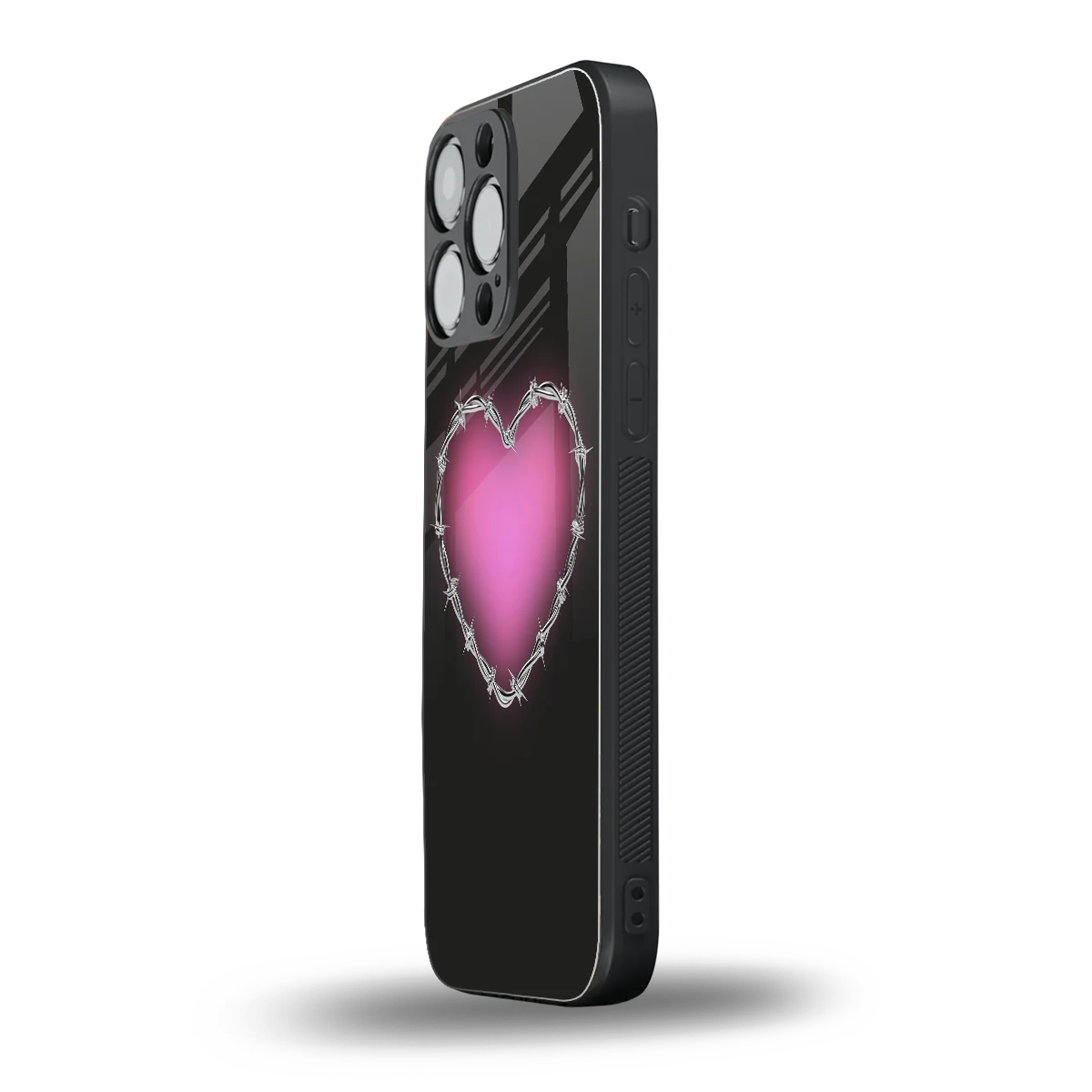Chained Heart iphone 16 pro max mobile cover | shockproof glass phone case