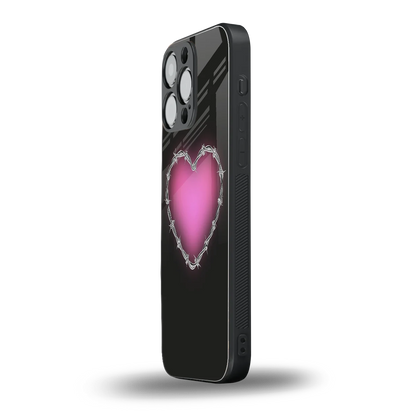Chained Heart iphone 16 pro max mobile cover | shockproof glass phone case