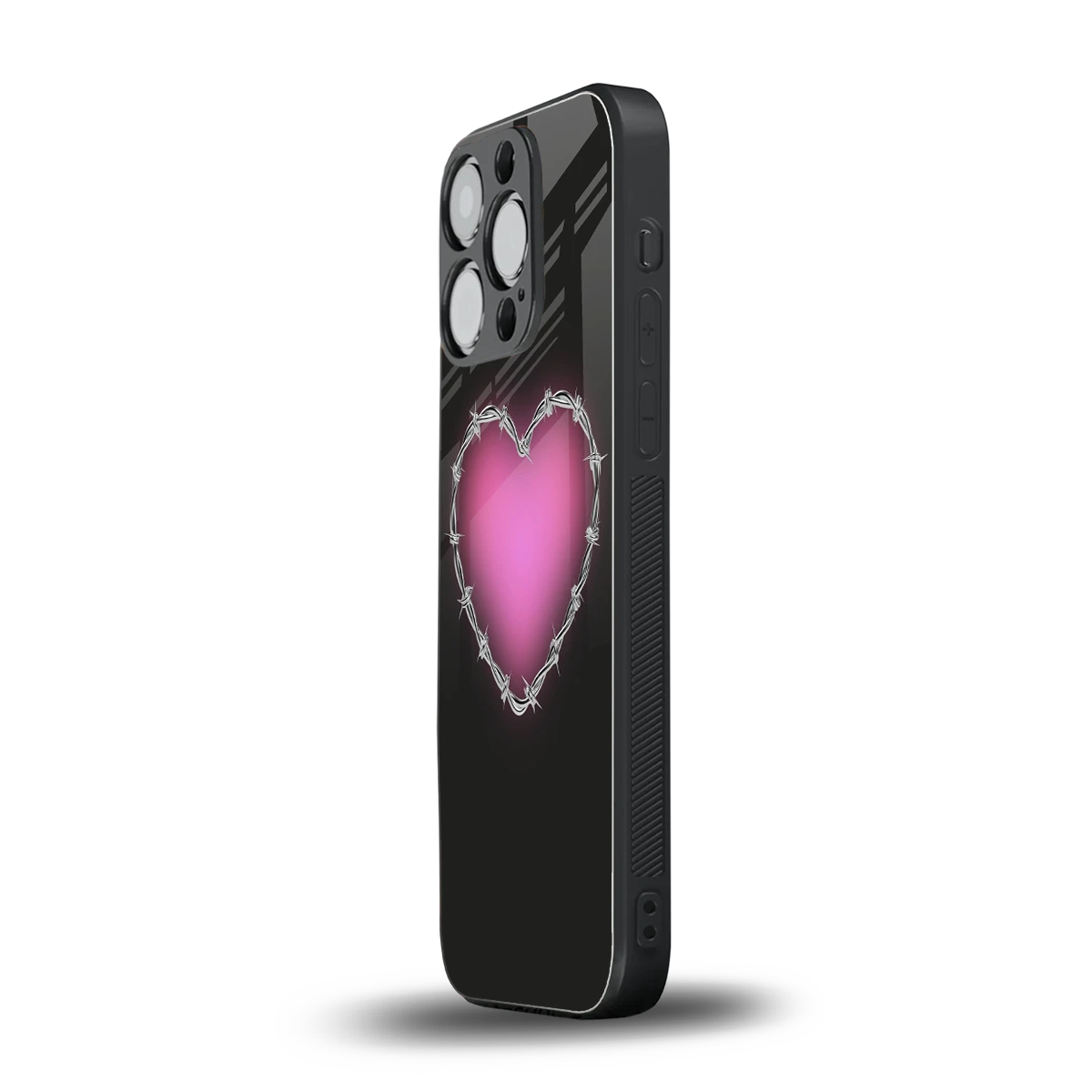 Chained Heart iphone 16 pro mobile cover | shockproof glass phone case