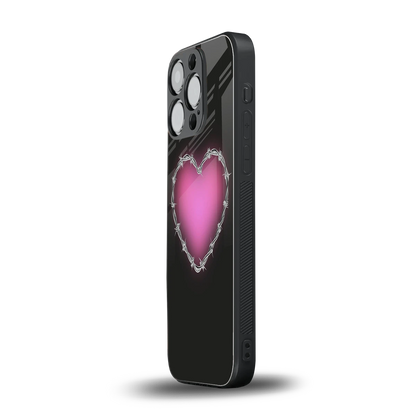 Chained Heart iphone 16 pro mobile cover | shockproof glass phone case