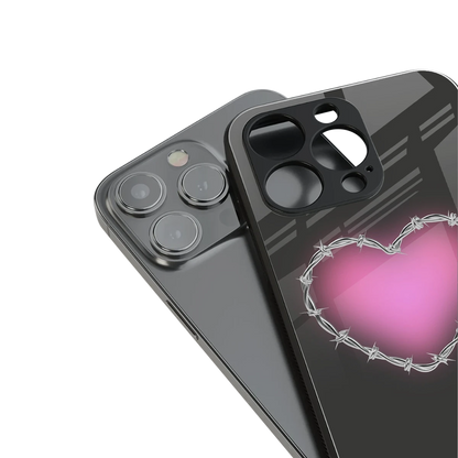 Chained Heart stylish phone case for iPhone 16 | glossy glass and slim fit