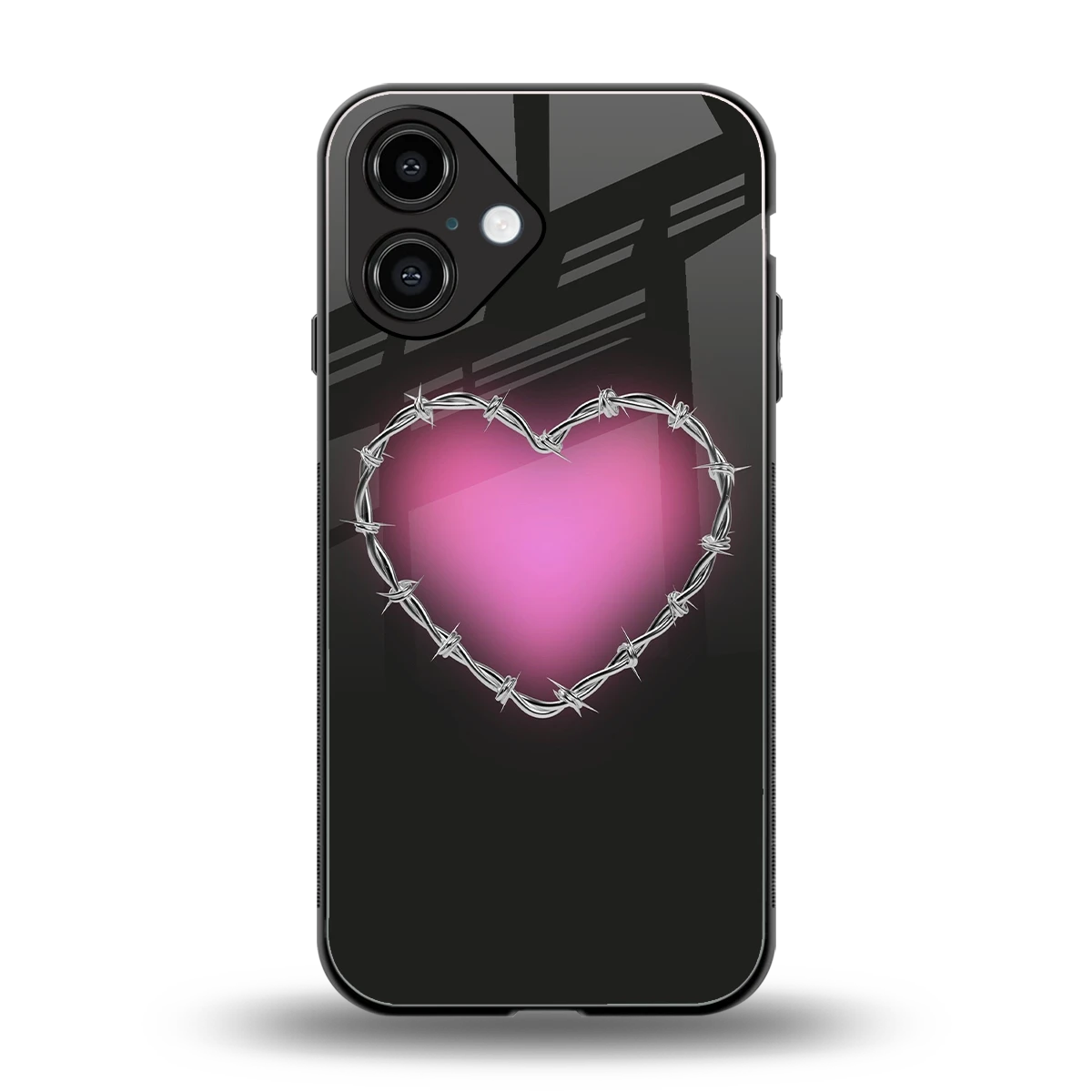 Chained Heart back phone cover | glass case for iphone 16
