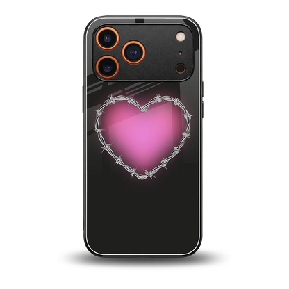 Chained Heart back phone cover | glass case for iphone 17 pro max
