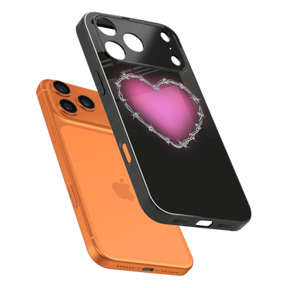Chained Heart sleek iphone 17 pro max cover with tempered glass back and TPU edges