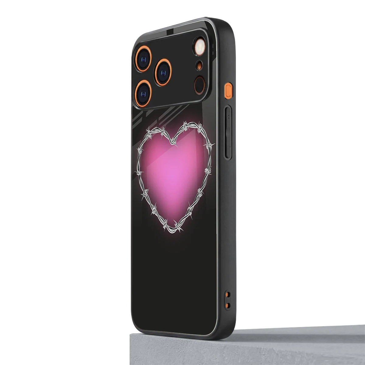 Chained Heart iphone 17 pro max mobile cover | shockproof glass phone case